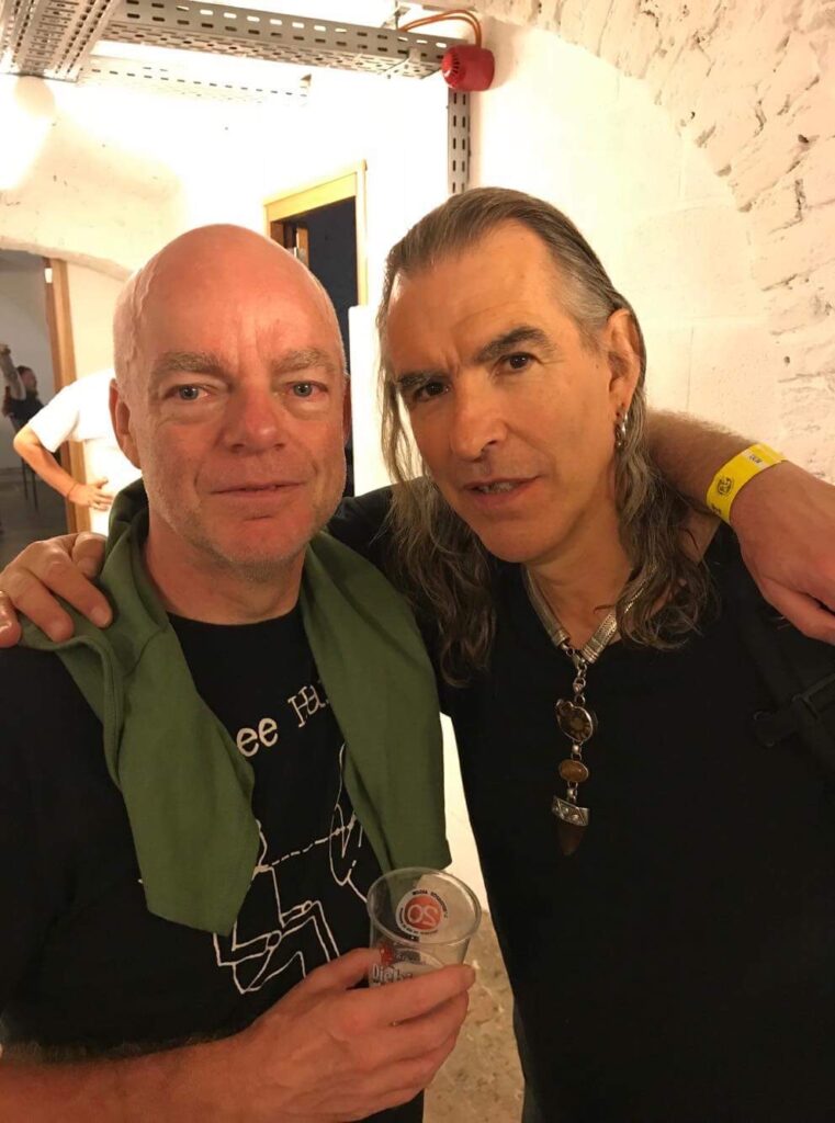 Me with Justin Sullivan of New Model Army (the band I've seen the most) at the Entrepôt, Arlon.